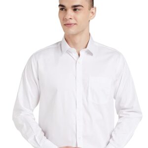 Amazon Brand - Symbol Men's Solid Cotton Formal Shirt | Plain | Full Sleeve - Regular Fit (Available in Plus Sizes)